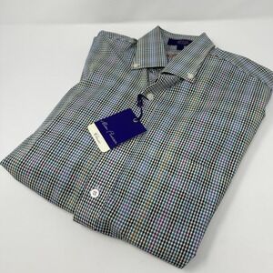NWT ALAN FLUSSER Men's L/S Casual Shirt size Small MULTI COLOR Plaid